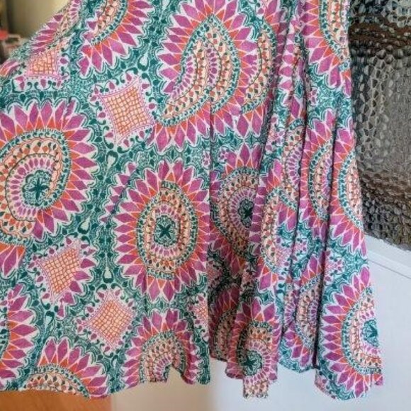 Swishy Party Dress Sleeveless Scoop-neck Sun Dress, Skirt, Vibrant Anthropologie - Picture 7 of 14